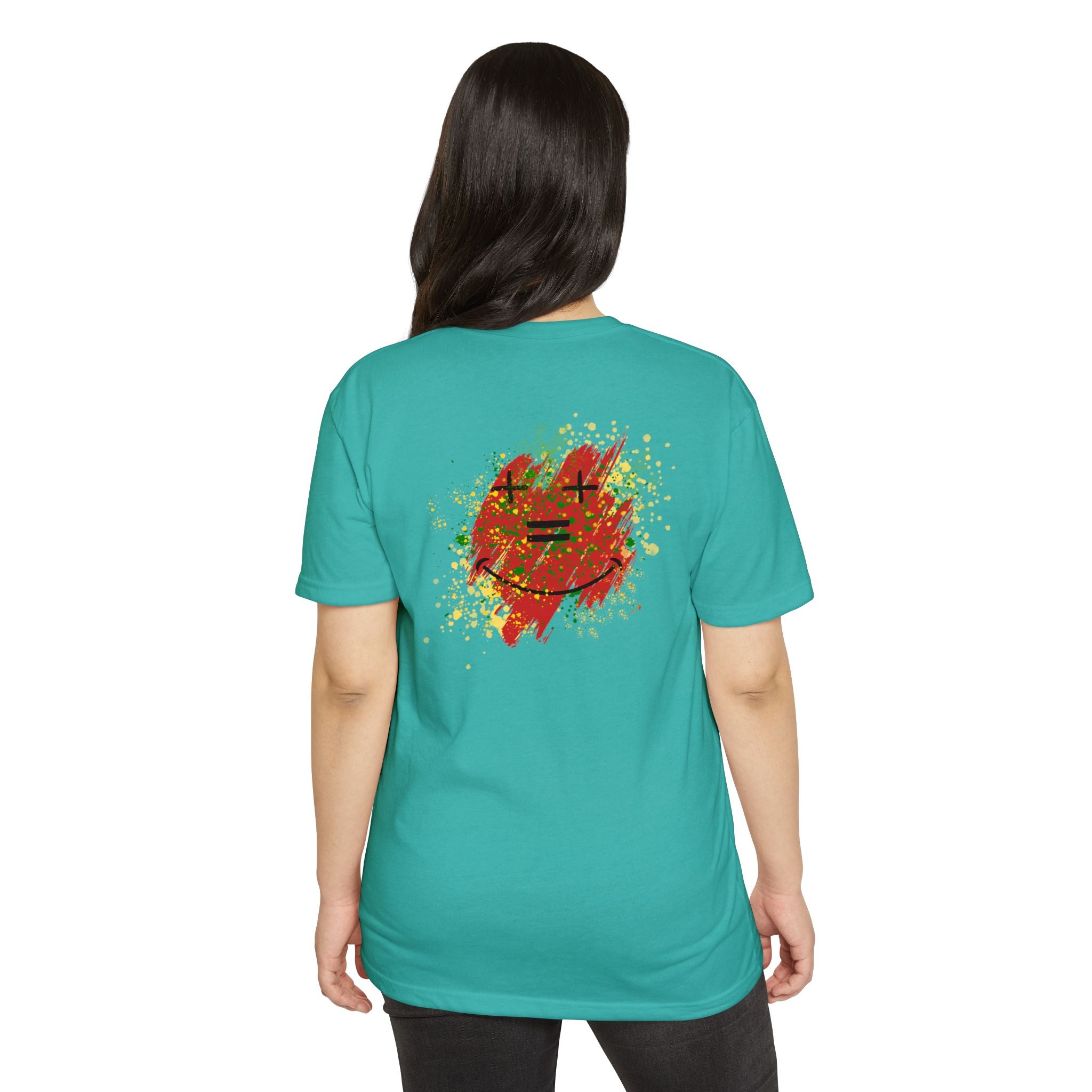 Vibe-N Happy Face Paint Splash T-Shirt -Good Vibes Graphic T-Shirt