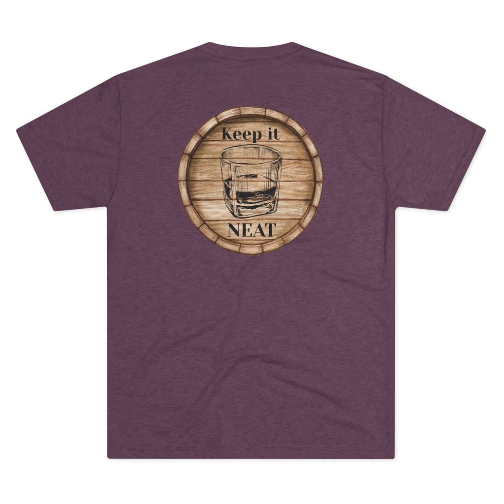 Whiskey Lover T-Shirt – “Keep It Neat” Whiskey Glass & Barrel Graphic Tee – Bourbon & Whiskey Gift for Men & Women and all Whiskey fans!