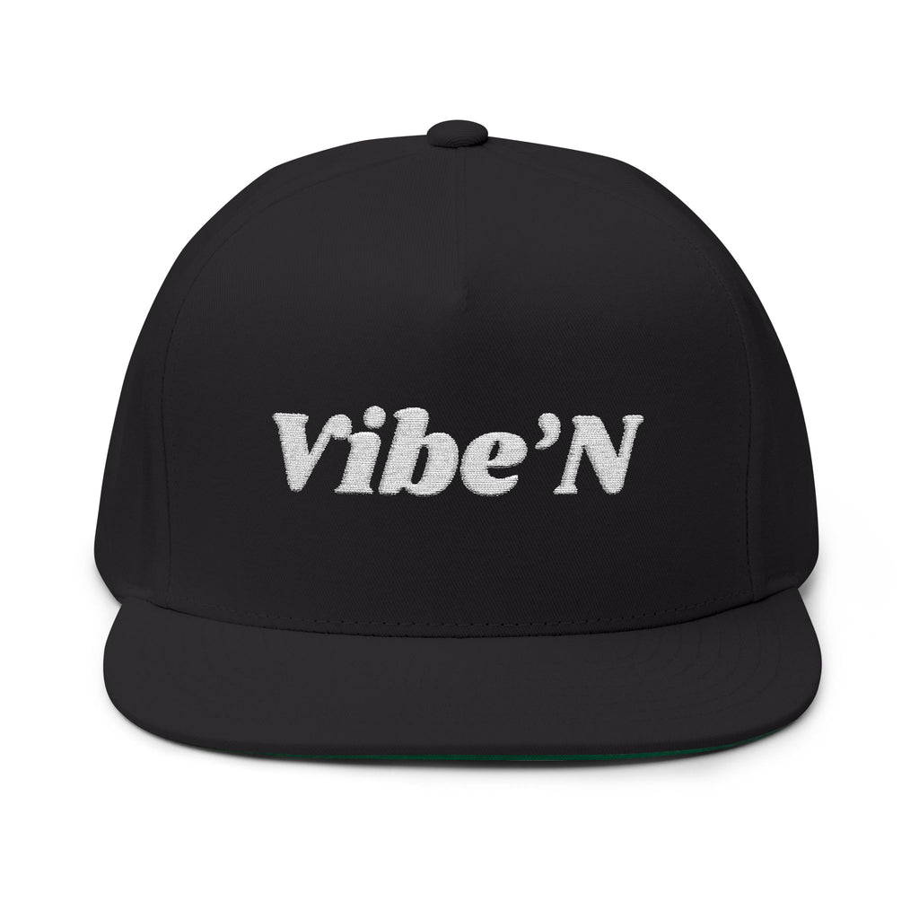 Embroidered Flat Bill Cap - Vibe'N Design