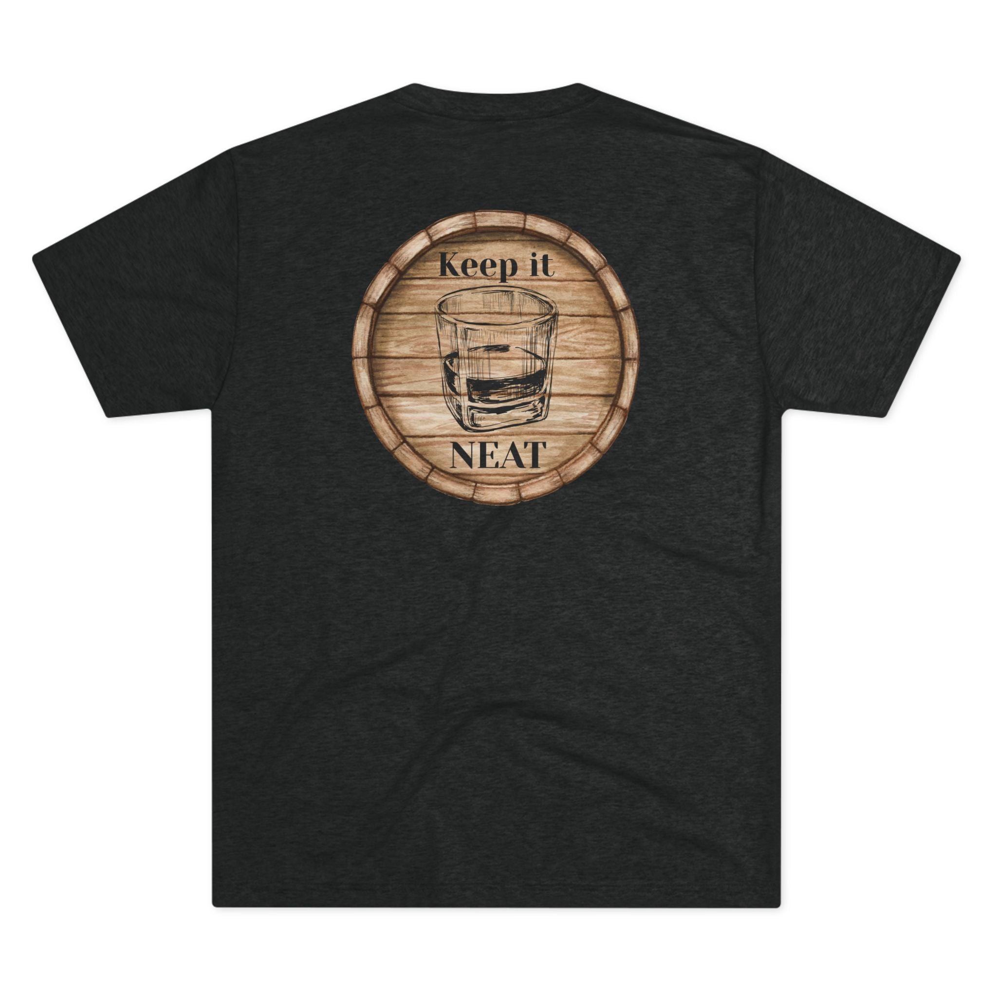 Whiskey Lover T-Shirt – “Keep It Neat” Whiskey Glass & Barrel Graphic Tee – Bourbon & Whiskey Gift for Men & Women and all Whiskey fans!