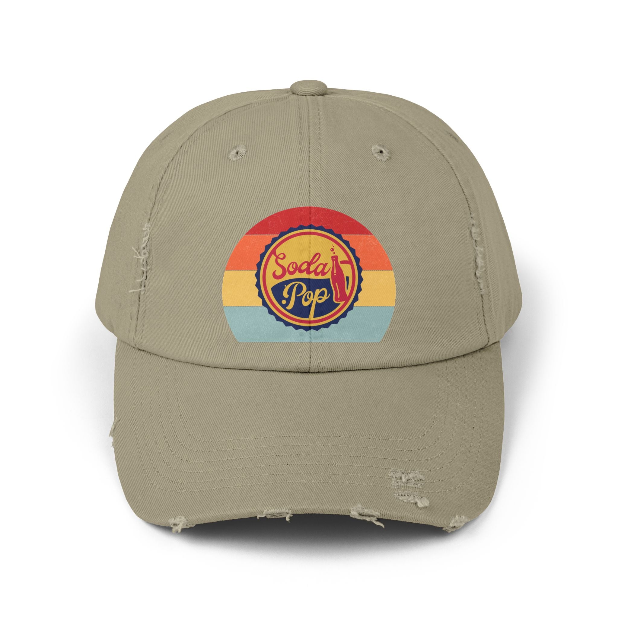 Retro Soda Pop Distressed Cap – Vintage Style Baseball Hat for Men & Women