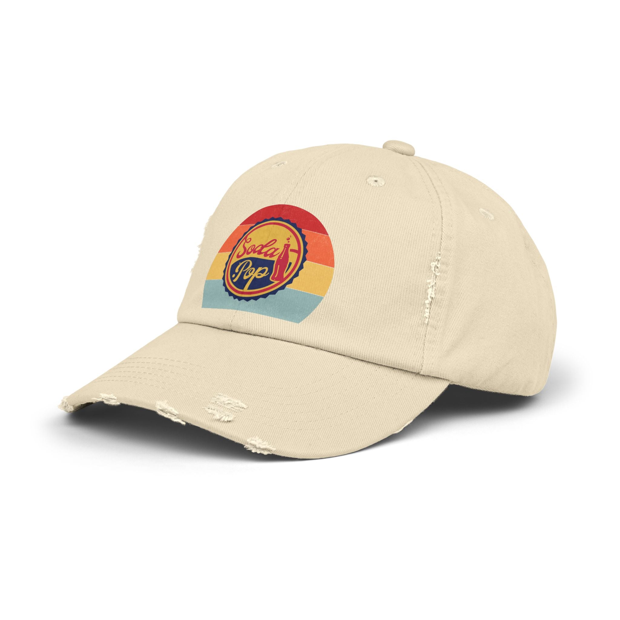 Retro Soda Pop Distressed Cap – Vintage Style Baseball Hat for Men & Women