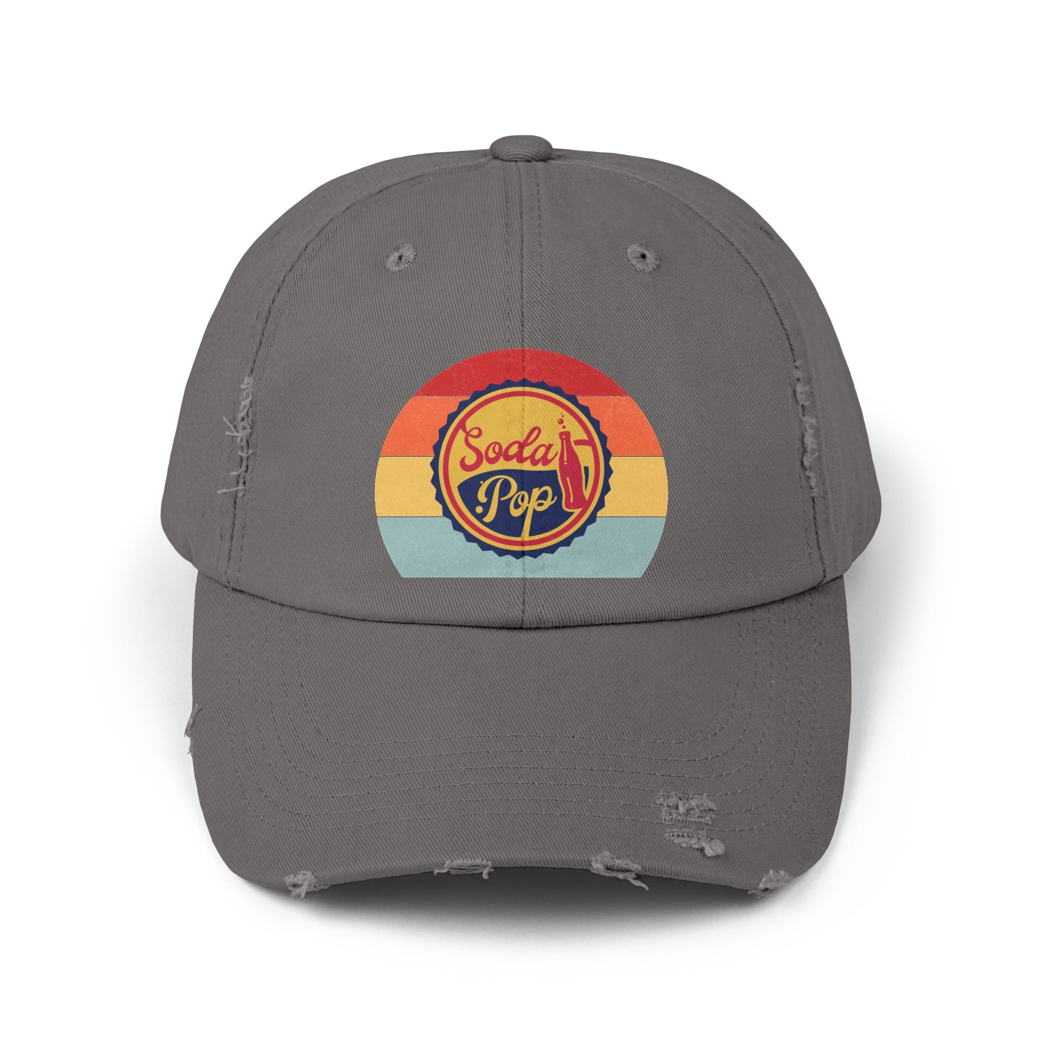 Retro Soda Pop Distressed Cap – Vintage Style Baseball Hat for Men & Women