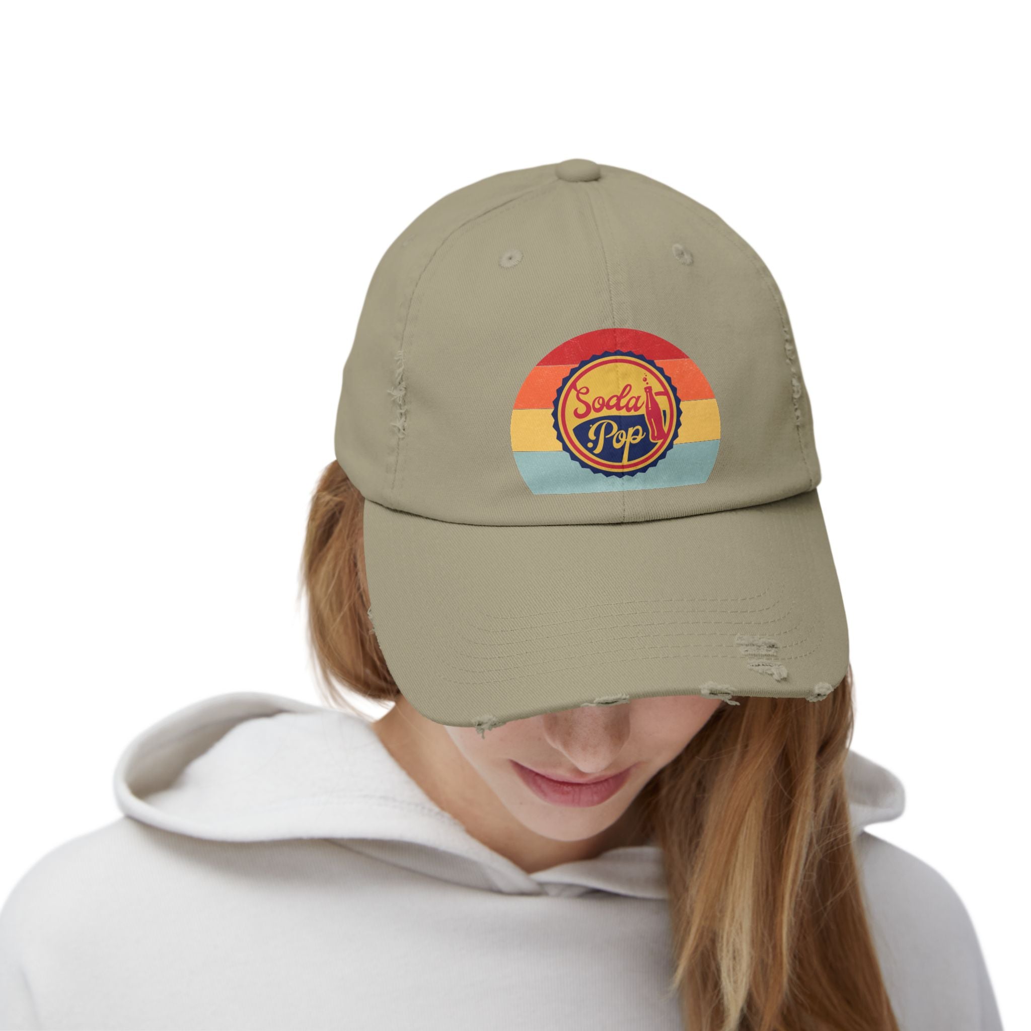 Retro Soda Pop Distressed Cap – Vintage Style Baseball Hat for Men & Women