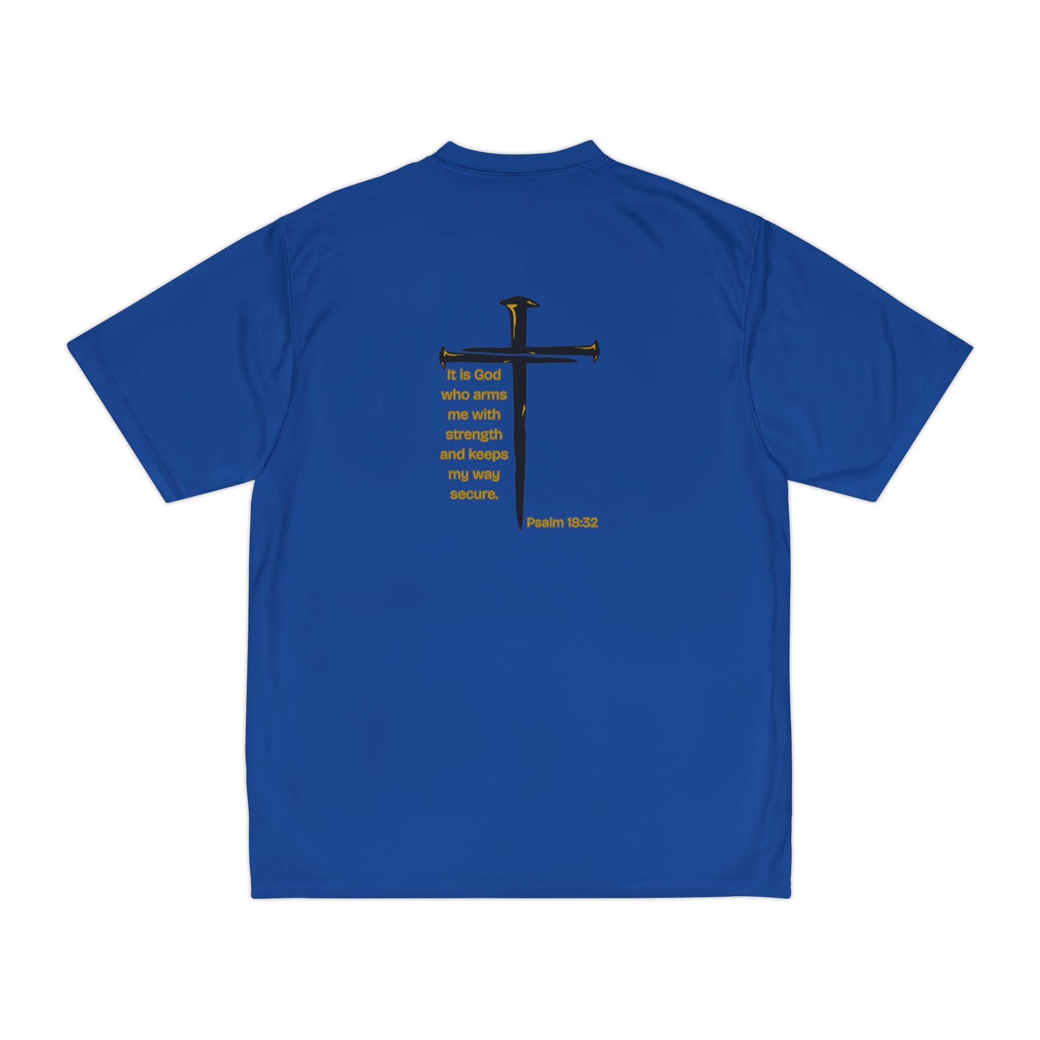 God's Gym Christian Workout Shirt. Psalm 18:32 Performance Tee. Faith Fitness Gym Shirt. Moisture Wicking Athletic Shirt.