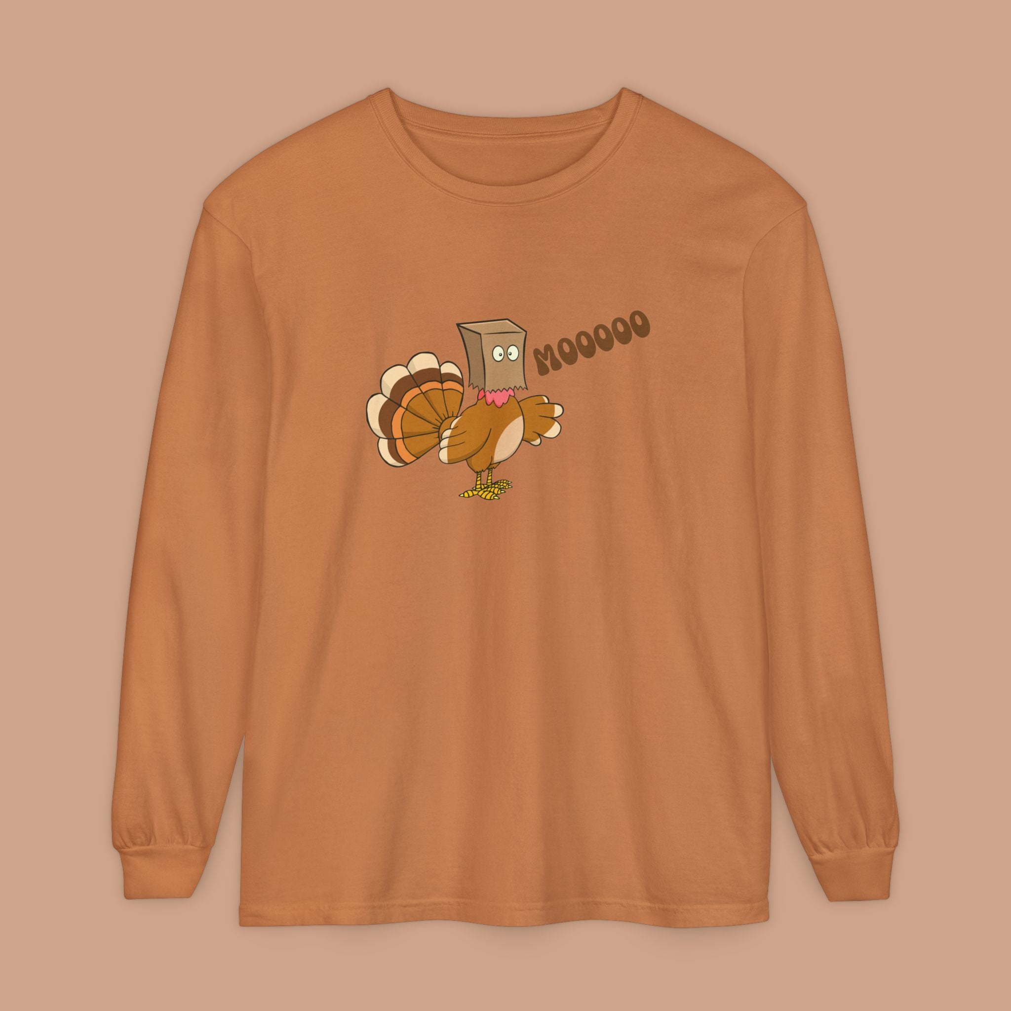 Funny Thanksgiving Turkey Long Sleeve T-Shirt, Unisex Holiday Shirt, Gift for Thanksgiving Dinner, Casual Fall Apparel, Turkey Humor Tee