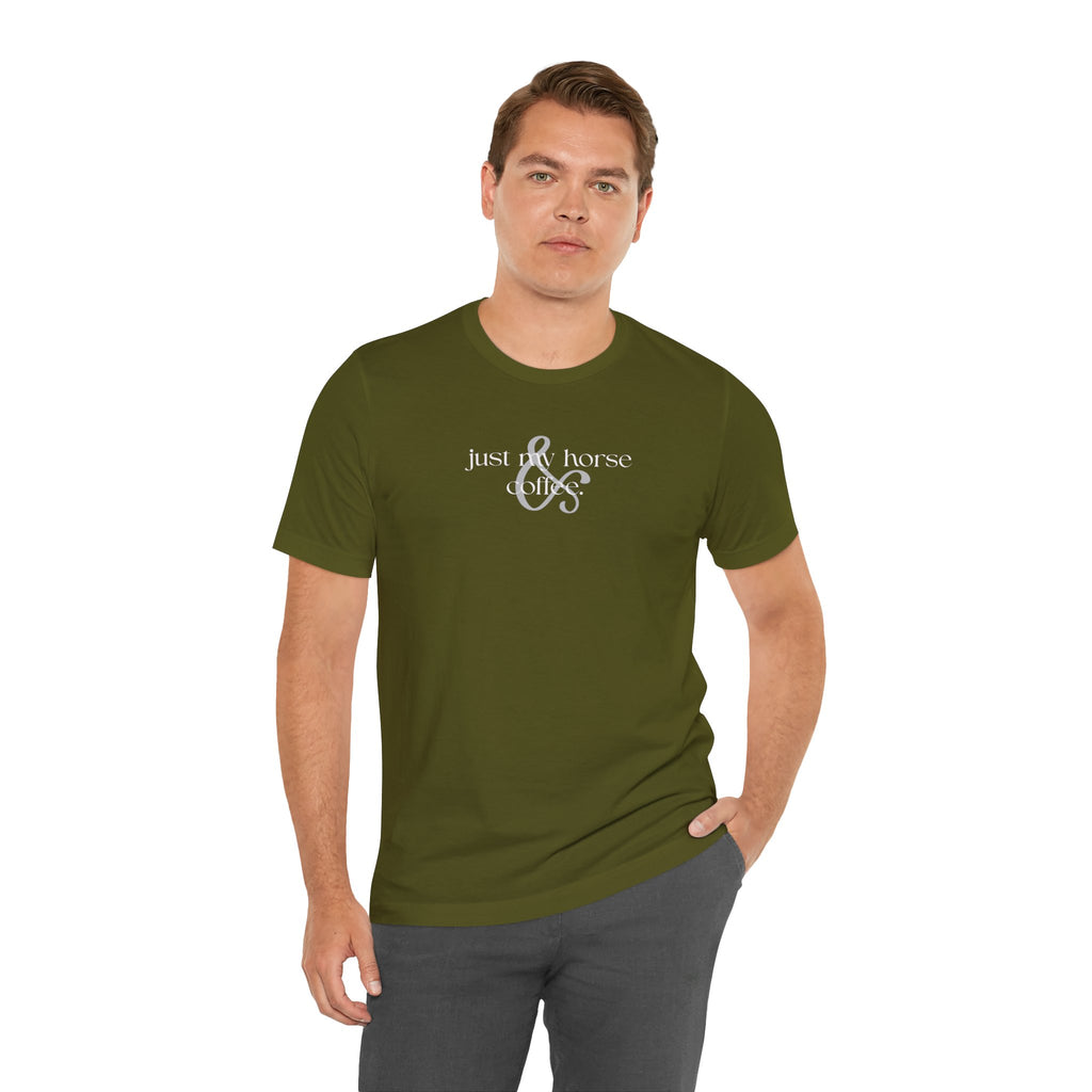 Unisex Graphic Tee – Just My Horse & Coffee Shirt | Equestrian Rider Gift, Western Casual T-Shirt