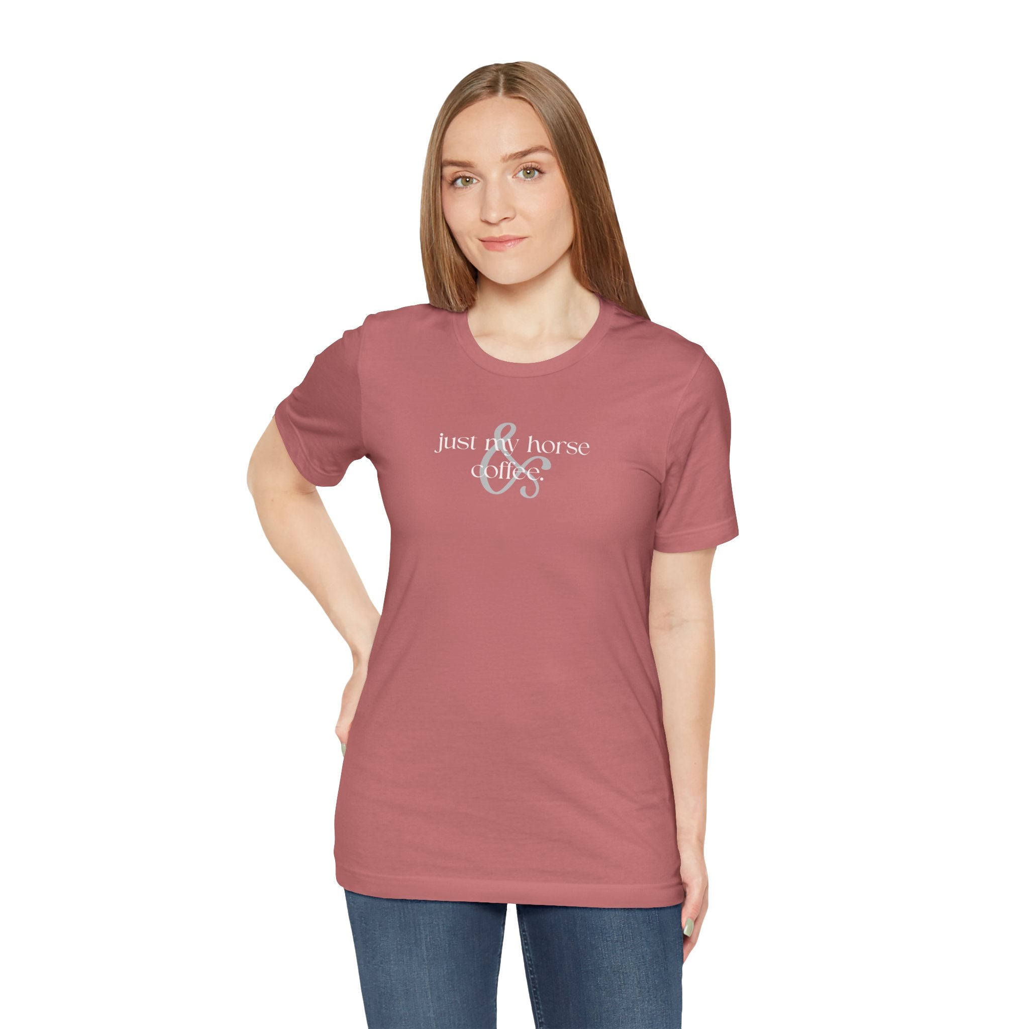 Unisex Graphic Tee – Just My Horse & Coffee Shirt | Equestrian Rider Gift, Western Casual T-Shirt