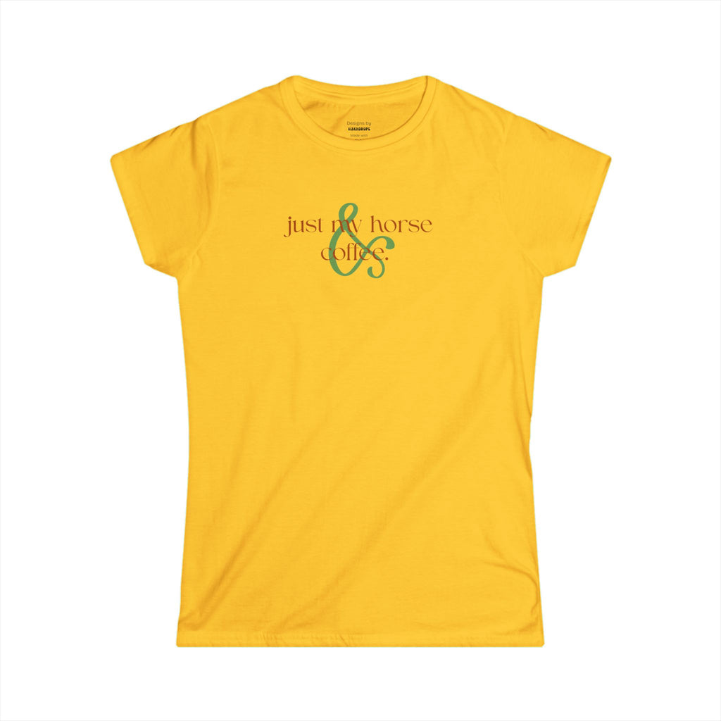 Women's Graphic Tee – Just My Horse & Coffee Shirt | Equestrian Rider Gift, Western Cowgirl Casual T-Shirt