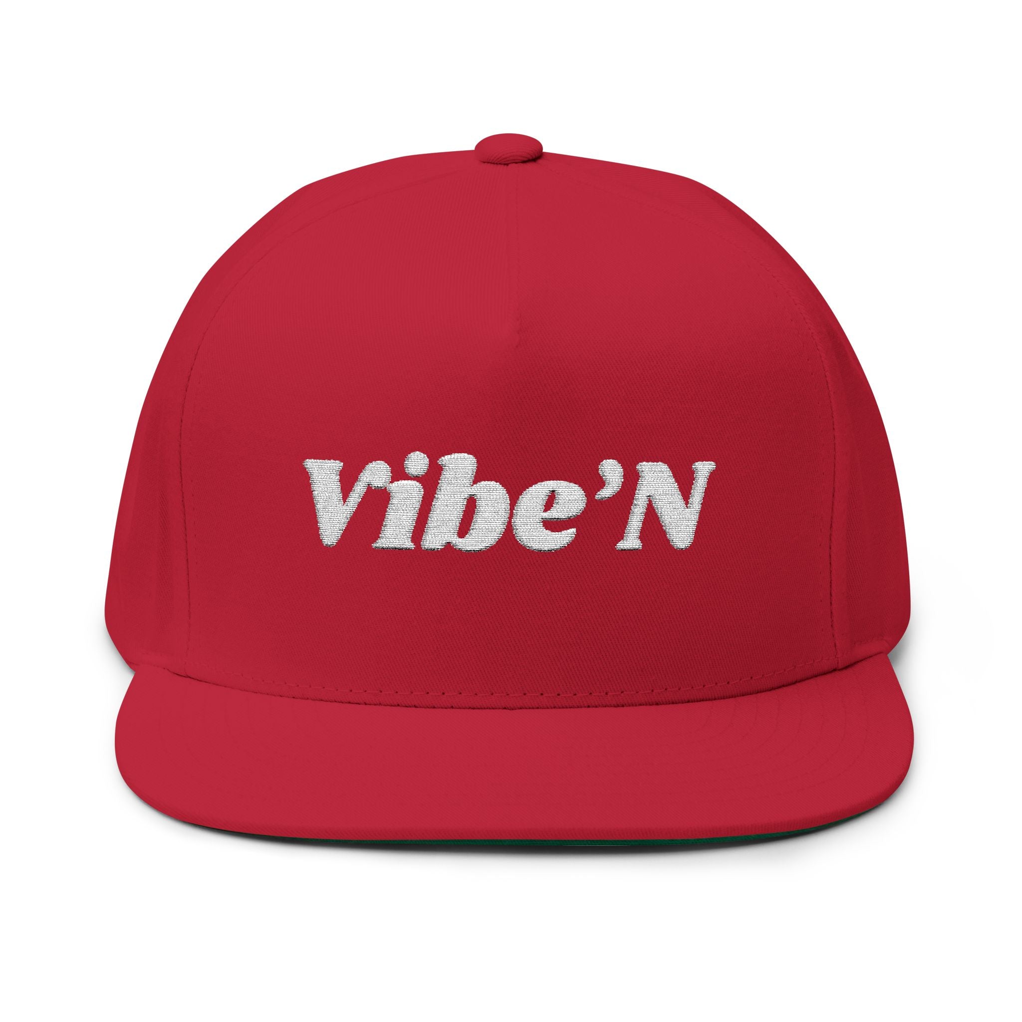 Embroidered Flat Bill Cap - Vibe'N Design