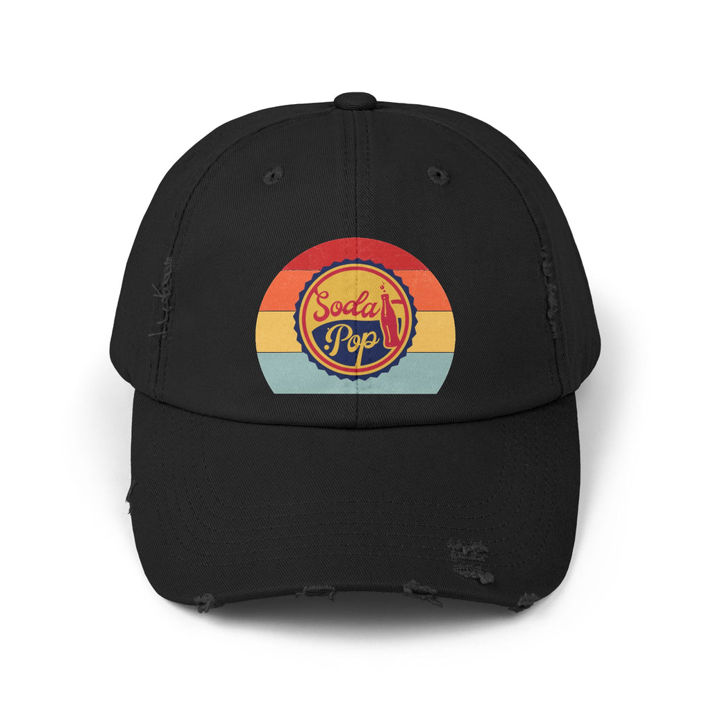 Retro Soda Pop Distressed Cap – Vintage Style Baseball Hat for Men & Women