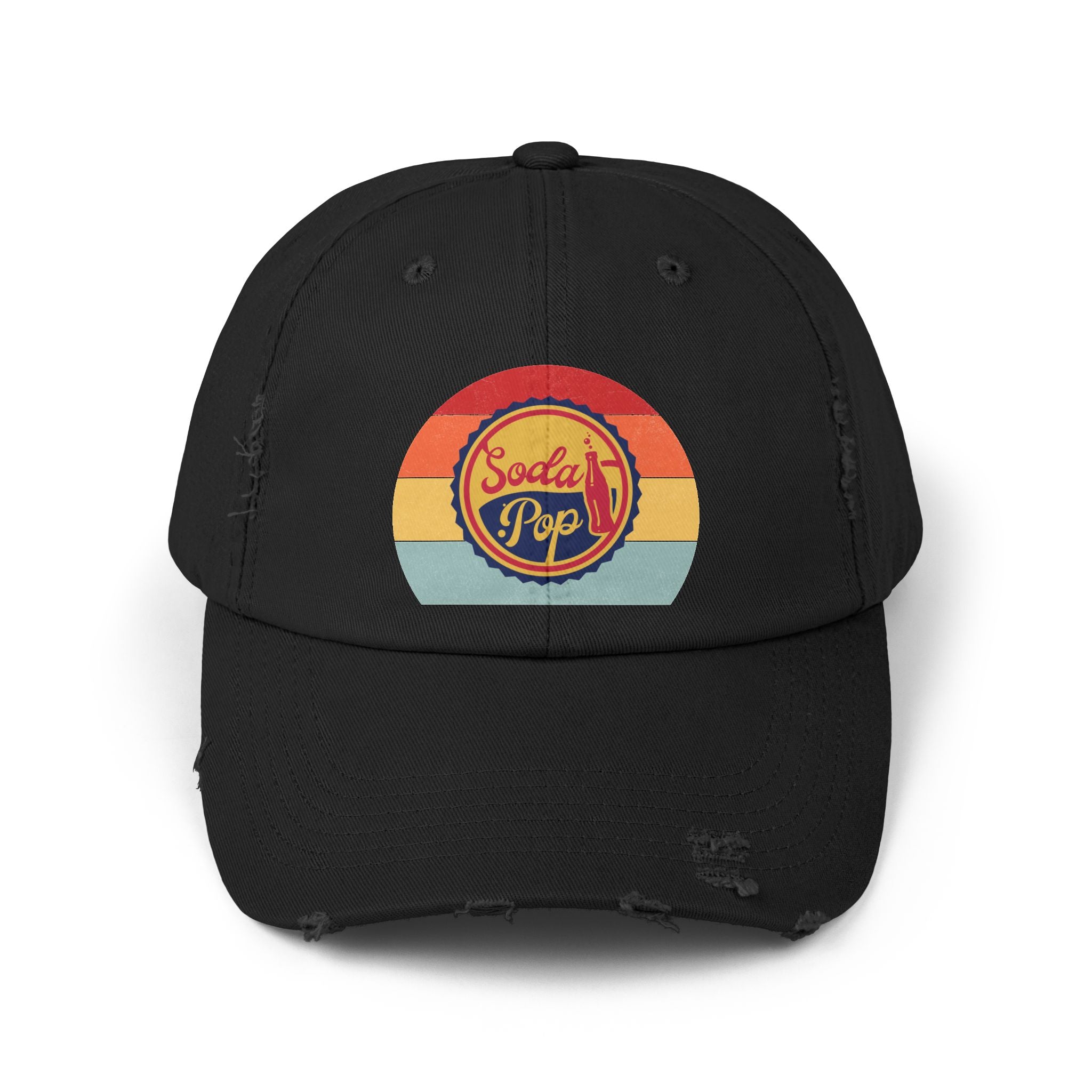 Retro Soda Pop Distressed Cap – Vintage Style Baseball Hat for Men & Women