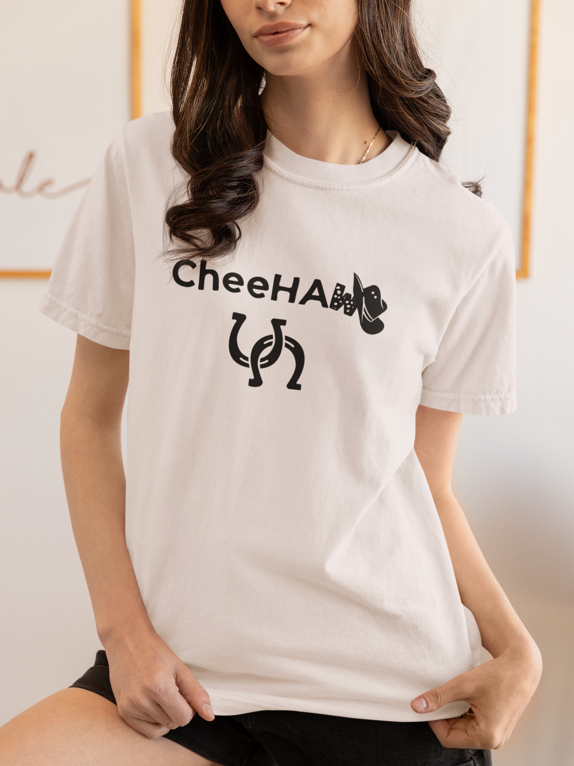 CheeHaw Unisex T-shirt, Polynesian Western Tee, Cowboy Hat, Horseshoe Shirt, Yeehaw Rodeo Top