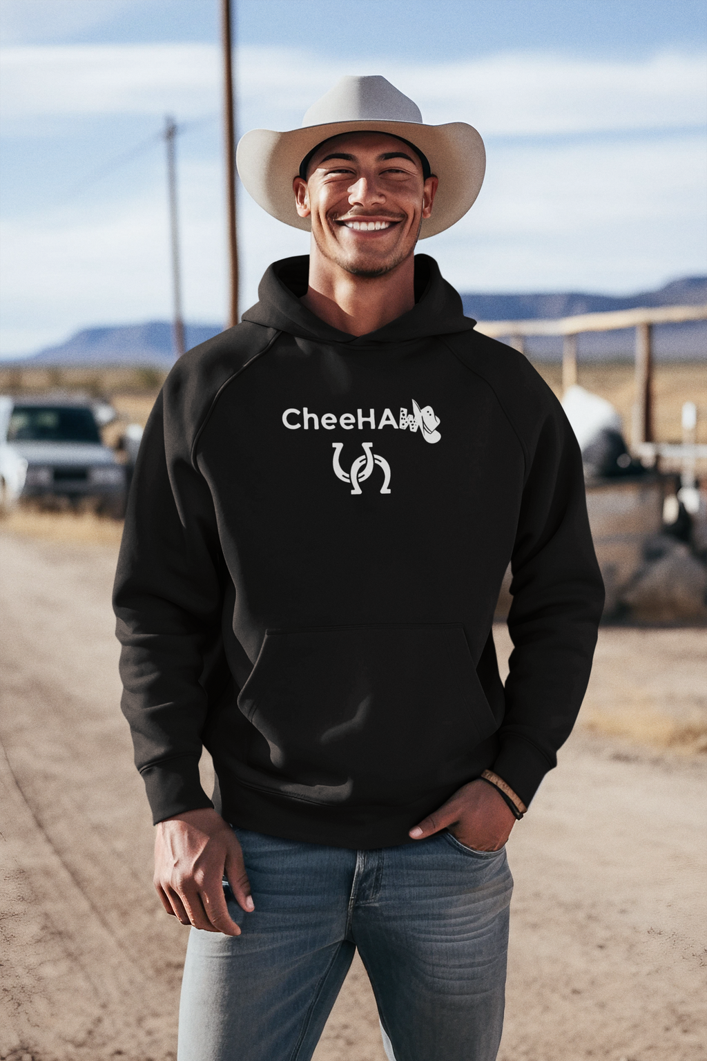 Cheehaw Hoodie – Polynesian Cheehu Meets Western Yeehaw | Rope Lasso Design, Island Cowboy Sweatshirt.