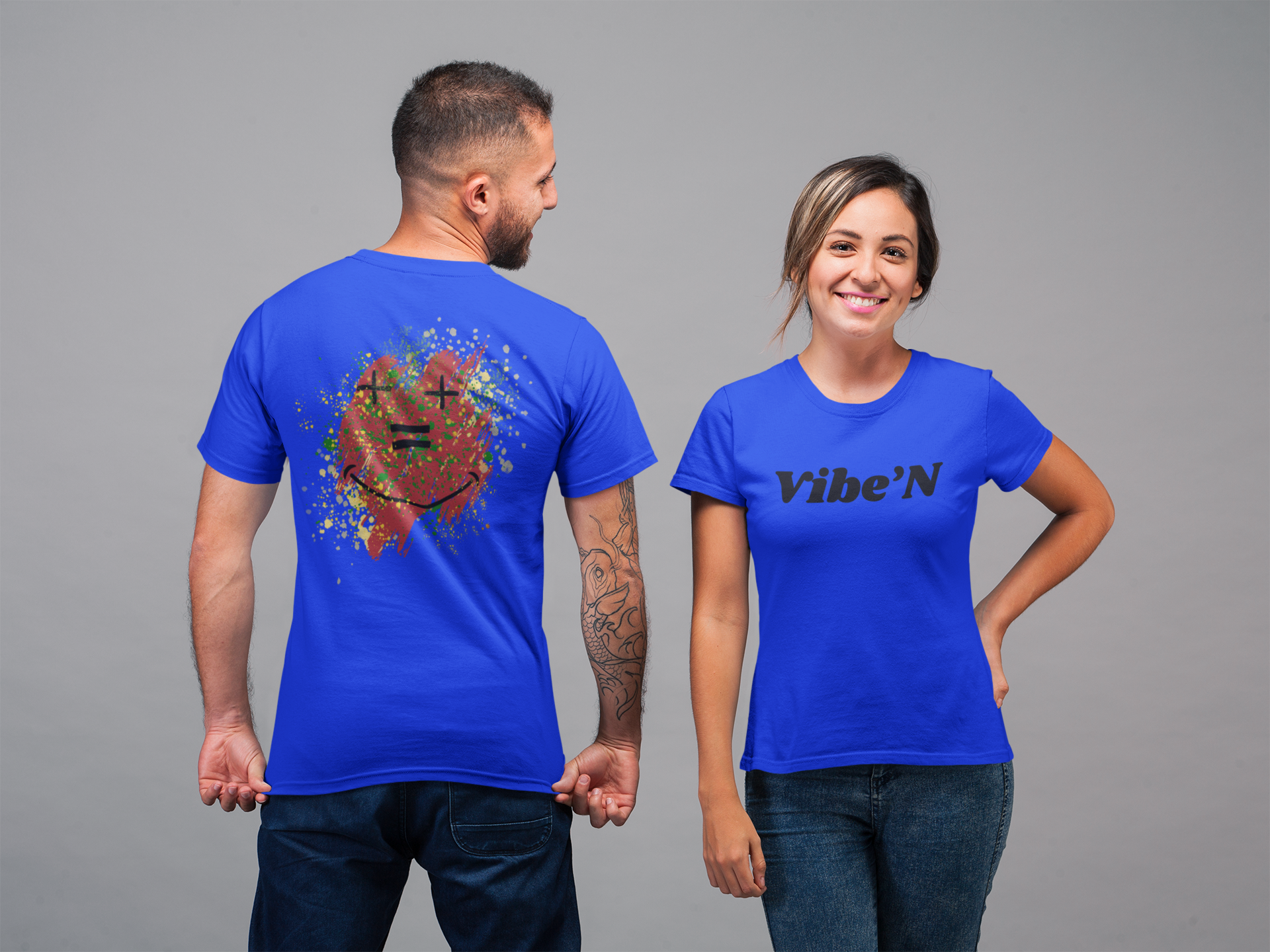 Vibe-N Happy Face Paint Splash T-Shirt -Good Vibes Graphic T-Shirt