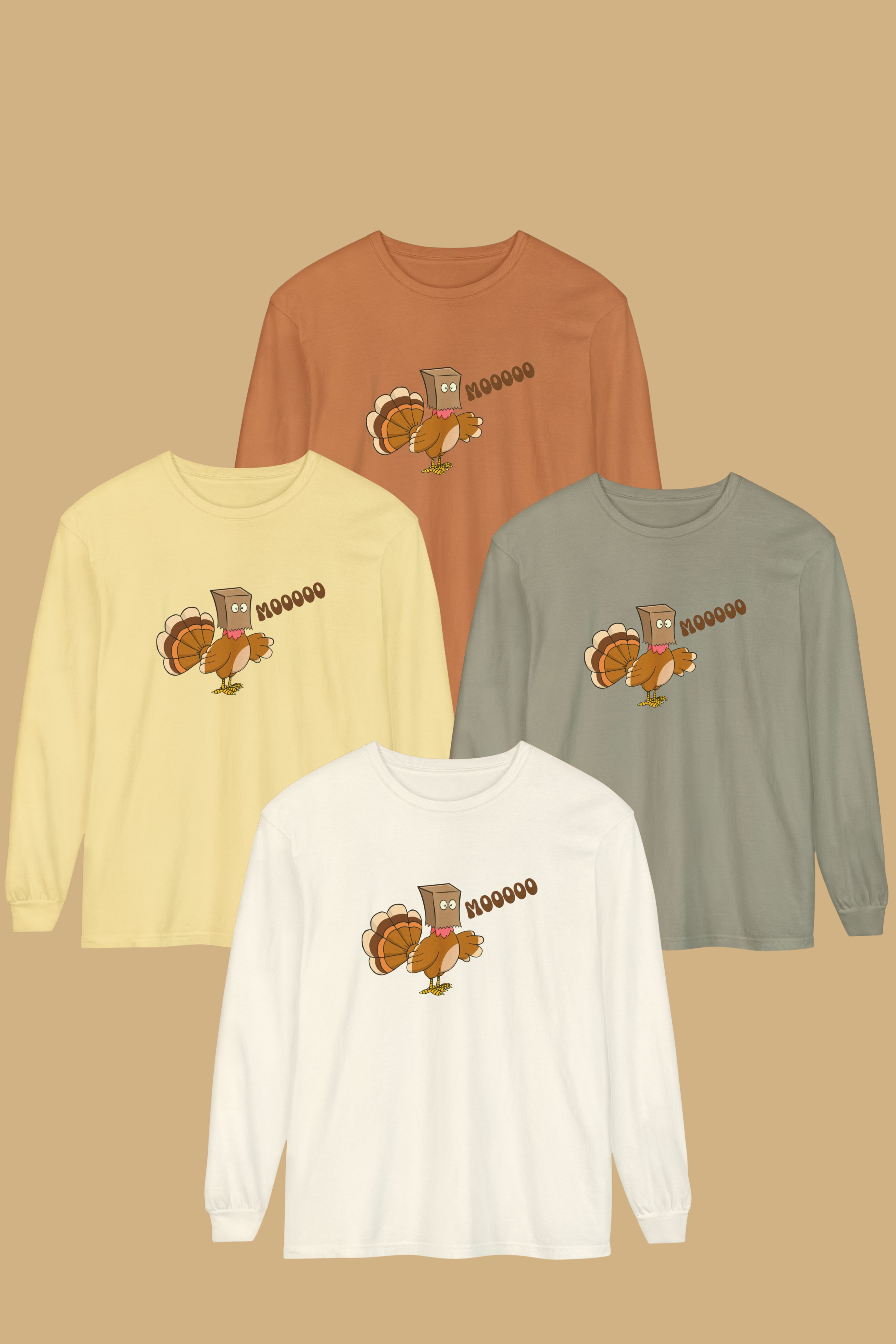 Funny Thanksgiving Turkey Long Sleeve T-Shirt, Unisex Holiday Shirt, Gift for Thanksgiving Dinner, Casual Fall Apparel, Turkey Humor Tee