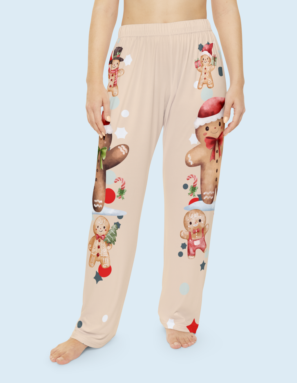 Gingerbread Pattern Pajama Pants | Christmas Sleepwear