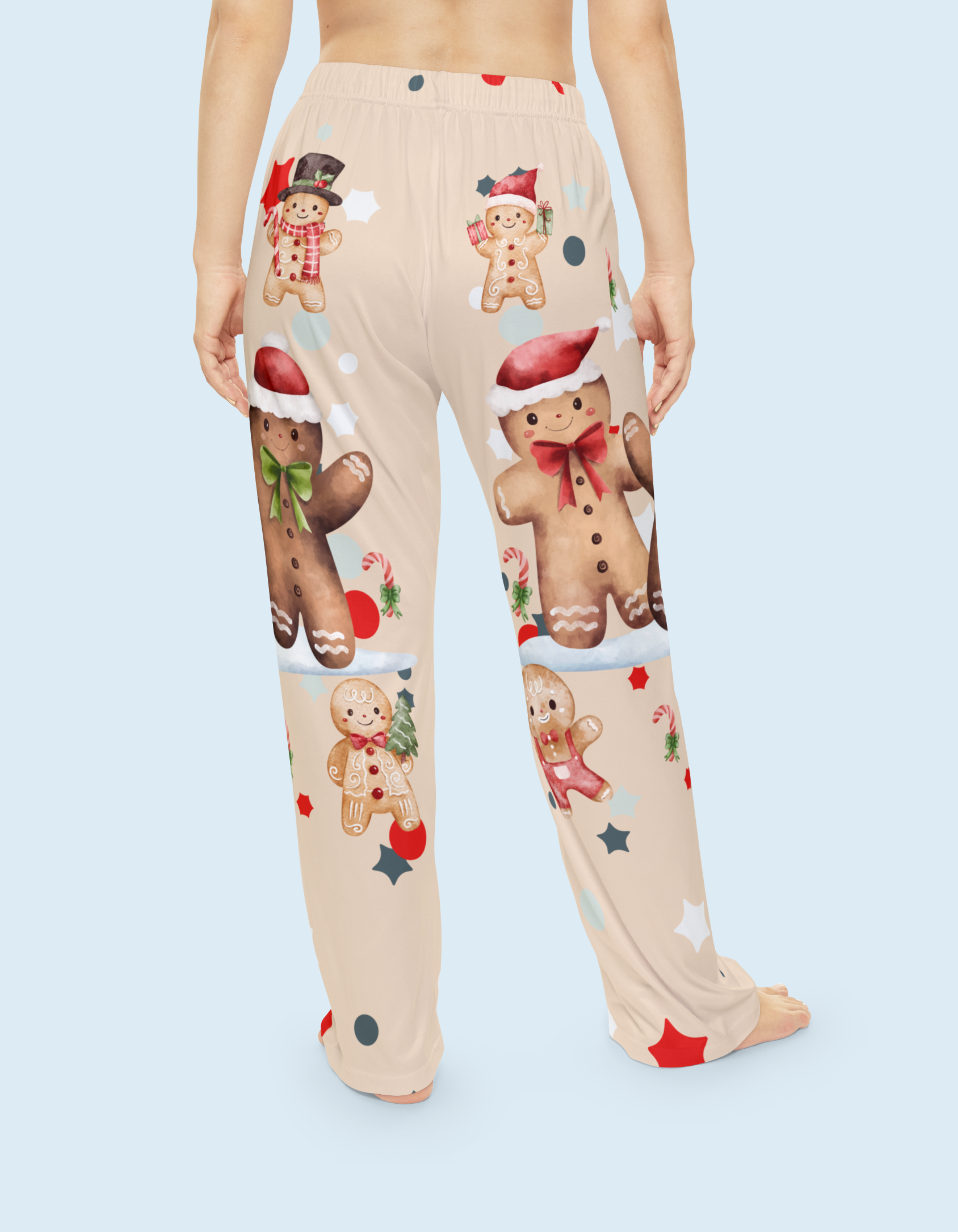 Gingerbread Pattern Pajama Pants | Christmas Sleepwear